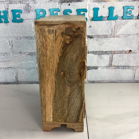 Wooden Handmade Hand-Painted 5-Drawer Chest Rainbow Embossed Work, India - Picture 7 of 12